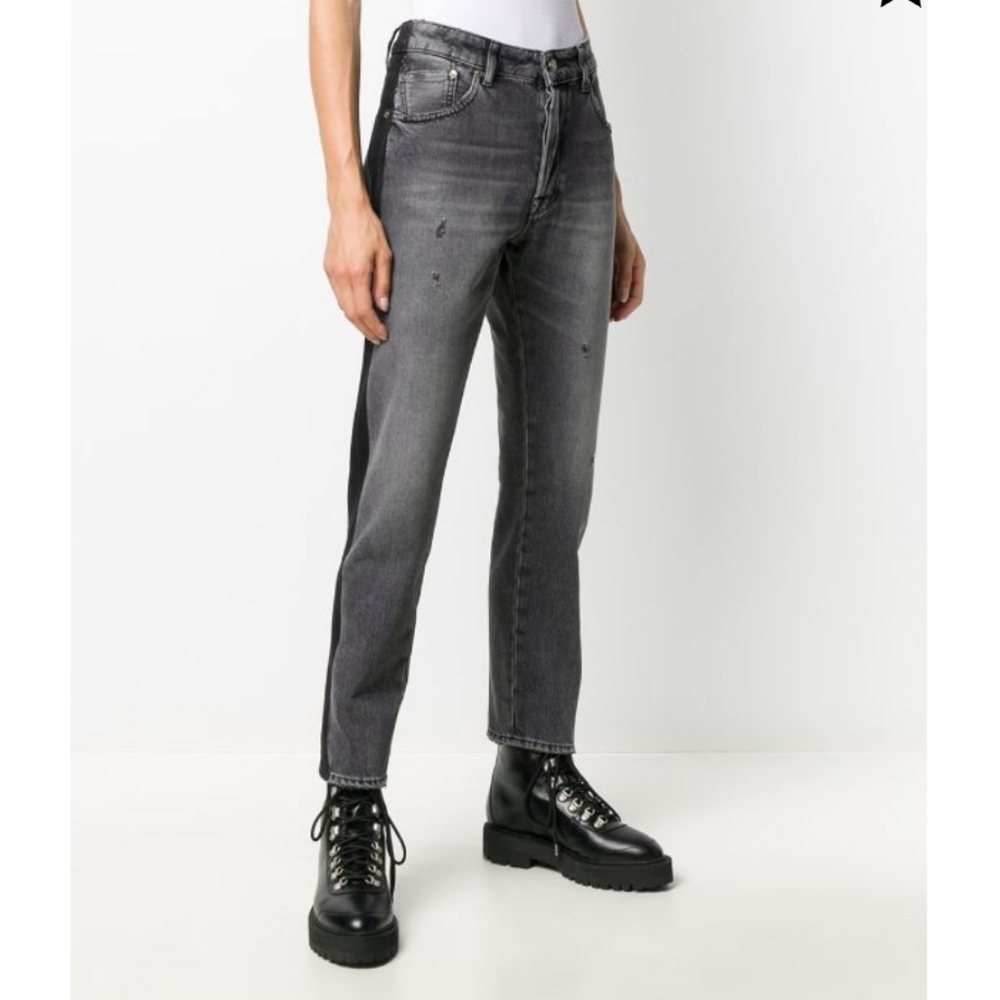 Golden Goose Jolly Distressed Carrot Fit Jeans Black Gray Size 27 - Picture 10 of 15